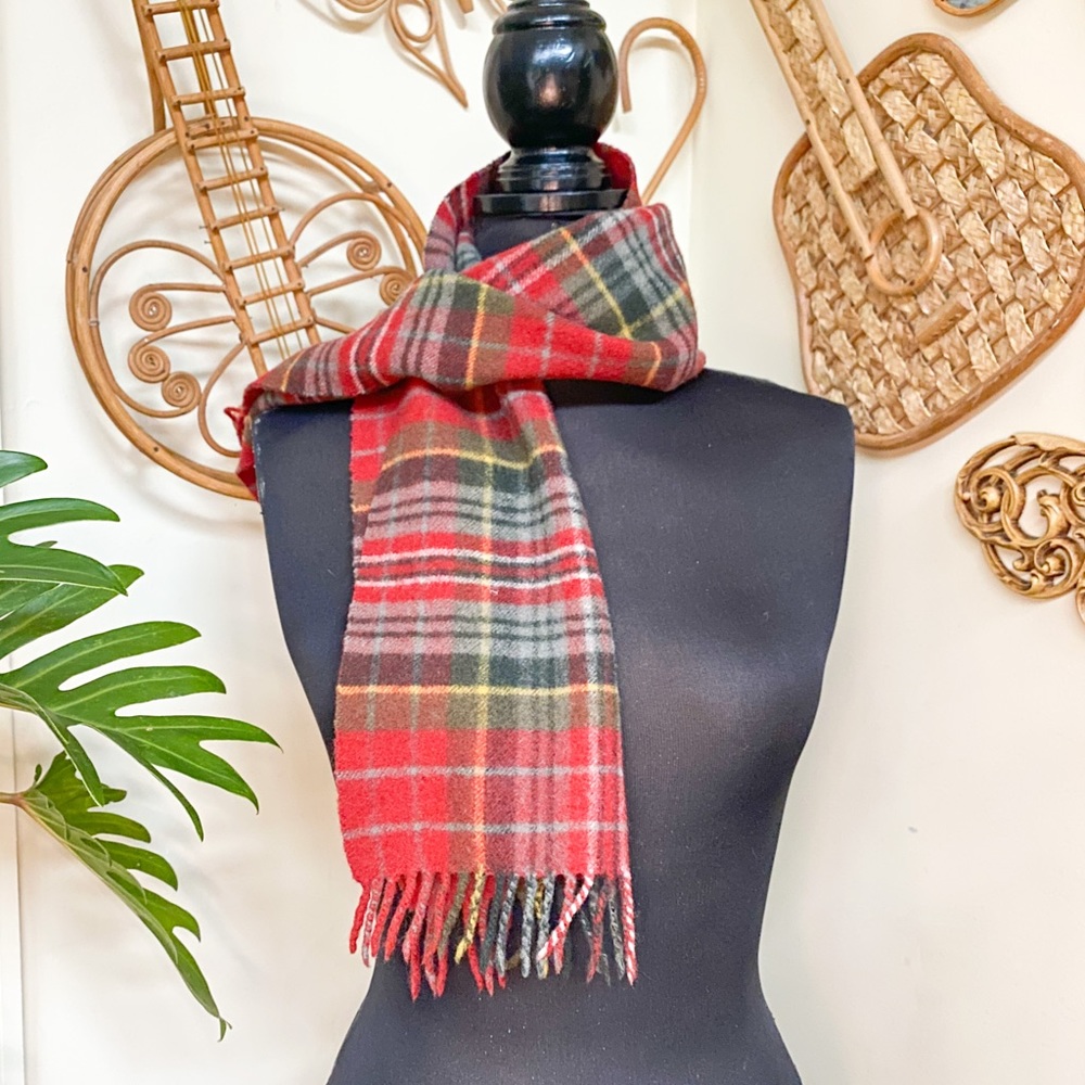 Vintage 60s Wool Plaid Scarf